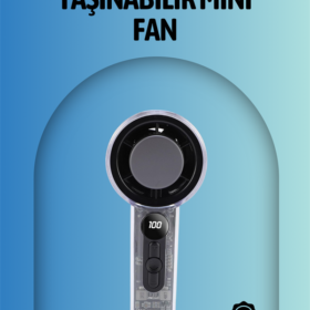 Şeffaf Kasa El Fanı | 5V 2A | 100 Kademeli Hava Akışı | Type-C Girişli