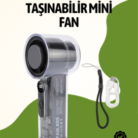 Sessiz Çalışan Taşınabilir Fan | Dijital Göstergeli | 100 Kademeli Hız Ayarı