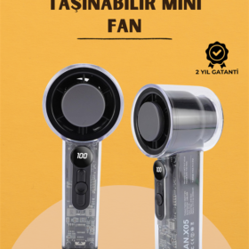 Yüksek Verimli Soğutmalı El Fanı | 100 Seviye Hız Kontrolü | 6 Saat Pil Ömrü