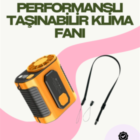 Dijital Göstergeli Turbo Taşınabilir Fan – USB Type-C 3 Serinlik Modu