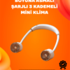 Katlanabilir Asılabilir Fan | USB Şarjlı 3 Vitesli Sessiz Mini Fan