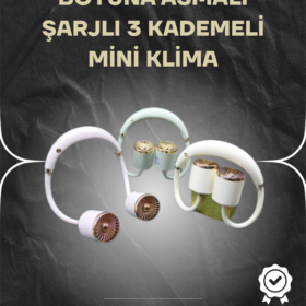 Asılabilir Mini Boyun Fanı | 1000mAh Şarjlı Turbo Güçlü Rüzgar