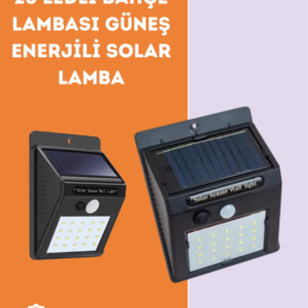 Kablosuz Solar LED Lamba | Bahçe Veranda Merdiven Işığı Otomatik Aç-Kapa Sensörlü
