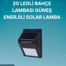 Hareket Sensörlü Solar Lamba | 120° Algılama Açısı 3-4 Metre Mesafe Suya Dayanıklı LED