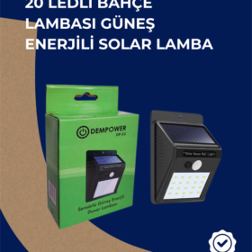 Solar Enerjili 20 LED Duvar Lambası | Hareket Sensörlü Su Geçirmez Kablo Gerektirmez