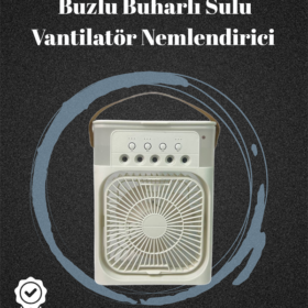 USB Bağlantılı 3'ü 1 Arada Nemlendirici Mini Klima Fan | 7 Renk Işıklı