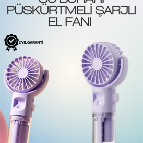 Şarjlı Buğu Fanı – Nemlendirici Sis Fonksiyonlu Tip-C Girişli Taşınabilir Masa Fanı