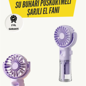 Mini Masaüstü ve El Tipi Buğu Fanı – Su Depolu Şarj Edilebilir Nemlendirici Özellikli