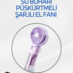 Taşınabilir Şarjlı Su Sisi Püskürtmeli Mini El Fanı – 4 Hız Ayarı Tip-C Şarjlı Sessiz Motor