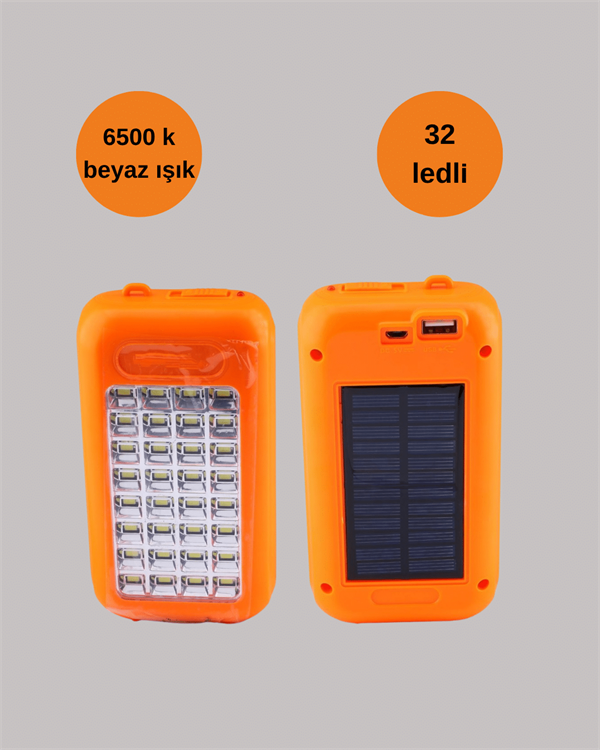 Güneş Paneli Destekli Powerbank ve LED Işıldak – 10000 mAh Çift USB Outdoor Kullanım İçin - Görsel 5