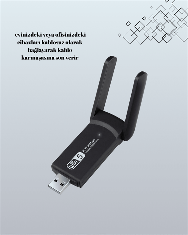 USB WiFi Adaptör – 1200 Mbps Hız - Görsel 3