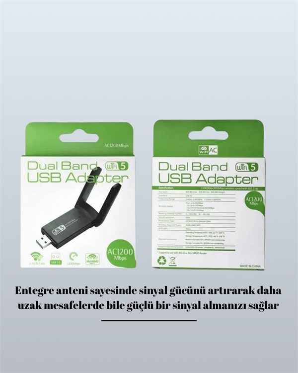 USB WiFi Adaptör – 1200 Mbps Hız - Görsel 4