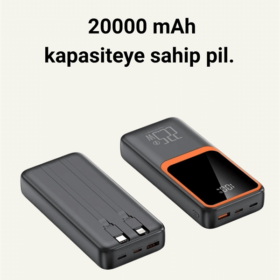 Dijital Ekranlı 20.000 mAh Powerbank | 22.5W Hızlı Şarj + Çoklu Bağlantı Seçeneği