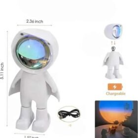 Gün Batımı Lambası Işık Arka Plan Projektör Sevimli Astronot Enerji Tasarruflu