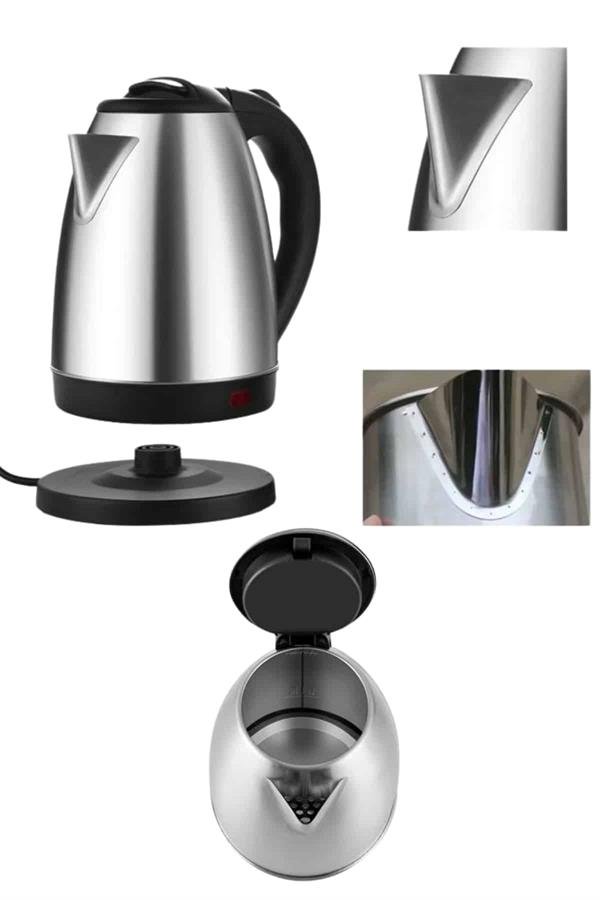Elektrikli Paslanmaz Çelik Su Isıtcı Çelik Kettle 1.8 Lt. Uzun Ömürlü - Görsel 4