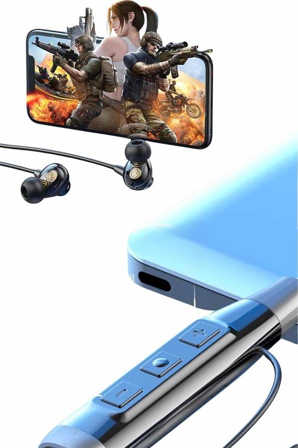 120 Saat Bluetooth Kulaklık Kablolu Boyun Askılı SD Kart Girişli ANC Özellikli - Görsel 3