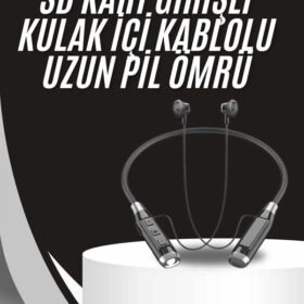 Boyun Bantlı Kulak İçi Kablolu Yüksek Ses Kaliteli Bluetooth Kulaklık