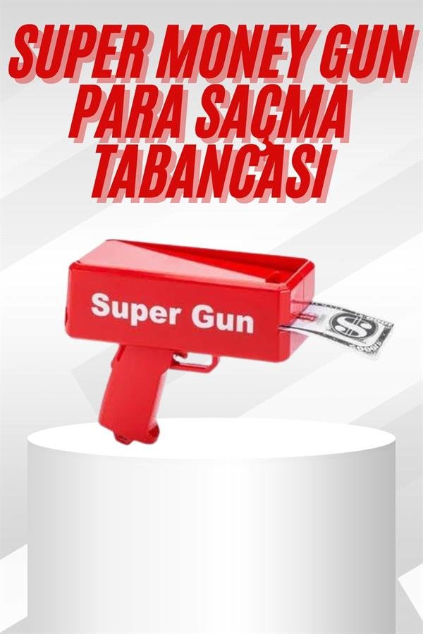 Çocuklara Özel Eğlenceli Para Saçma Makinası Parti Oyuncağı Kırmızı - Görsel 2