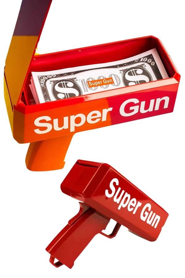 Çocuklara Özel Eğlenceli Para Saçma Makinası Parti Oyuncağı Kırmızı - Görsel 4