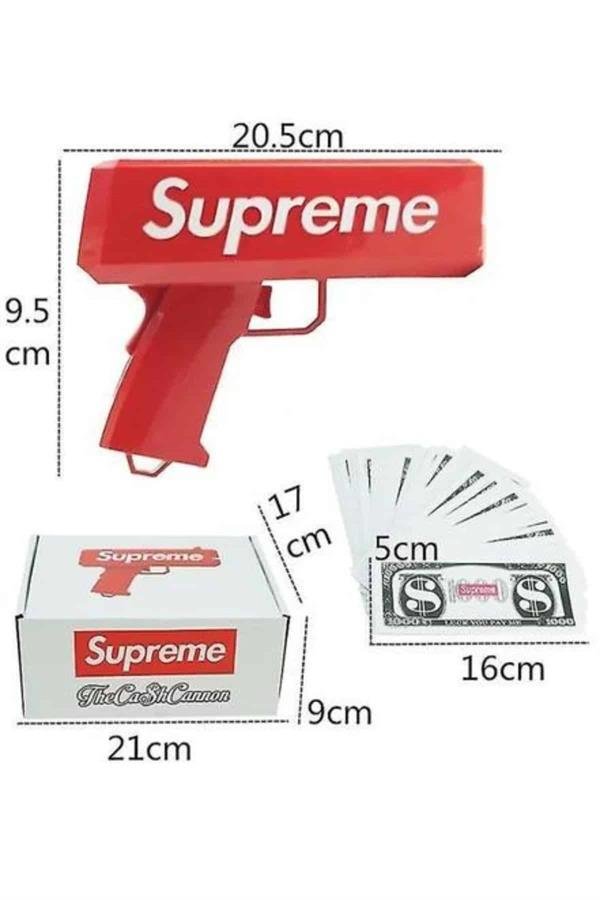 Çocuklara Özel Eğlenceli Para Saçma Makinası Parti Oyuncağı Kırmızı - Görsel 5