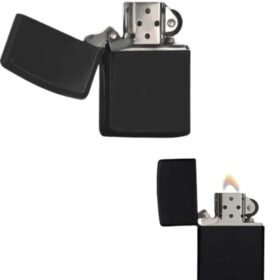 Çakmak Parlak Siyah Zippo Benzinli Çakmak Cep Boy Doldurulabilir
