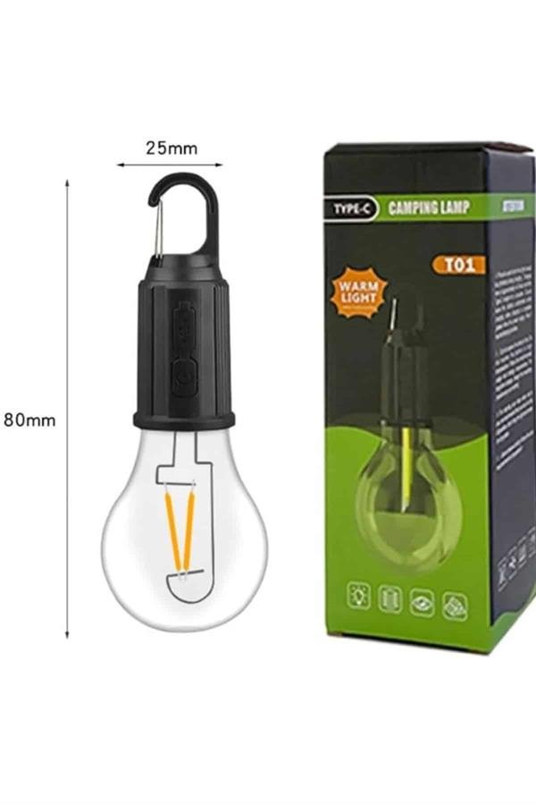 3 Farklı Mod LED'li Şarjlı Asma Kancalı Kamp Lambası Taşınabilir Ampul - Görsel 5