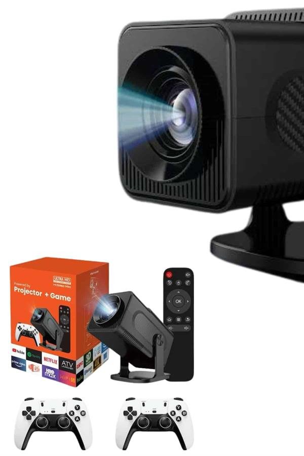 Retro Video Oyunu Konsolu Android Tv El Oyun Konsolu WIFI Taşınabilir Projeksiyon Cihazı - Görsel 4