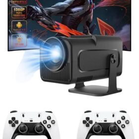 Çift Kollu Game Box Projeksiyon Cihazı Kumandalı Android Tv Dahili Hoparlör