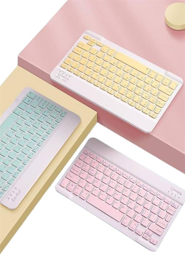 Bluetooh Wıreless Keyboard Siyah Q Klavye İOS Ipad Android Windows Uyumlu - Görsel 2