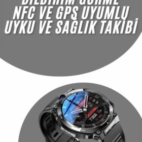 Akıllı Saat Titanyum Kasa Yuvarlak Ekran Alarm Uyku ve Sağlık Takibi Titreşimli