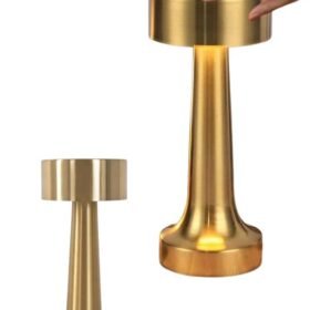 Altın Rengi Masa ve Gece Lambası Dokunmatik Şarjlı Masa Lambası