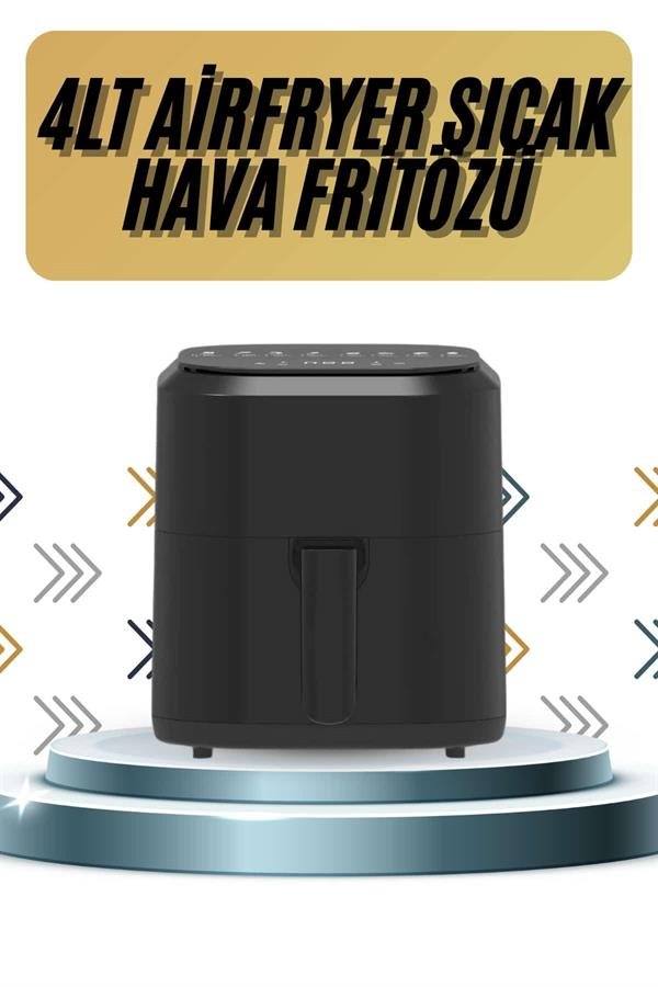 4L Airfryer Hazneli Hava Fritözü Yağsız Fritöz Taşınabilir Fırın İşlevi Gören Pratik - Görsel 2
