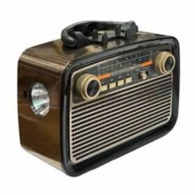 Nostalji Radyo Bluetooth Hoparlör USB-SD Kart Giriş Led Fener Işıklı Bataryalı Pilli