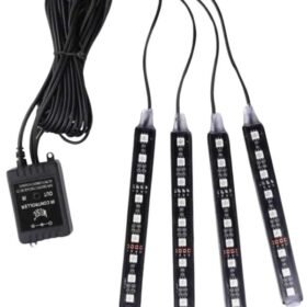 Araç Içi Aydınlatma Kumandalı 12 Led Ayak Altı Led Ambiyans Işığı Sese Duyarlı Kumandalı