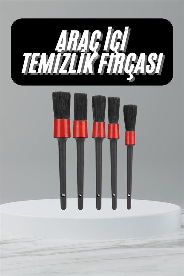 5 Adet Oto Detaylı Temizleyici Araç İçi Temizlik Fırça Seti Koltuk Döşeme Kapı Toz Alma Fırçası - Görsel 2