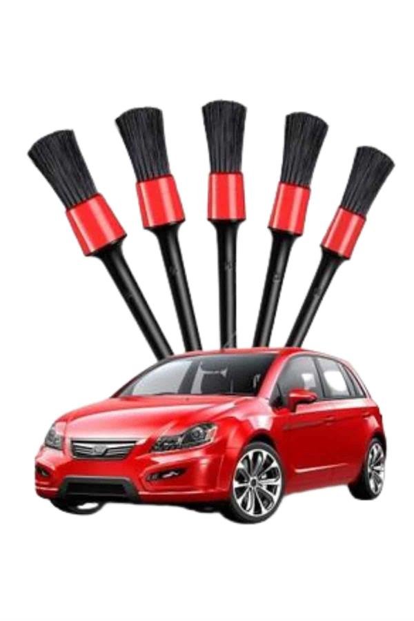 5 Adet Oto Detaylı Temizleyici Araç İçi Temizlik Fırça Seti Koltuk Döşeme Kapı Toz Alma Fırçası - Görsel 3