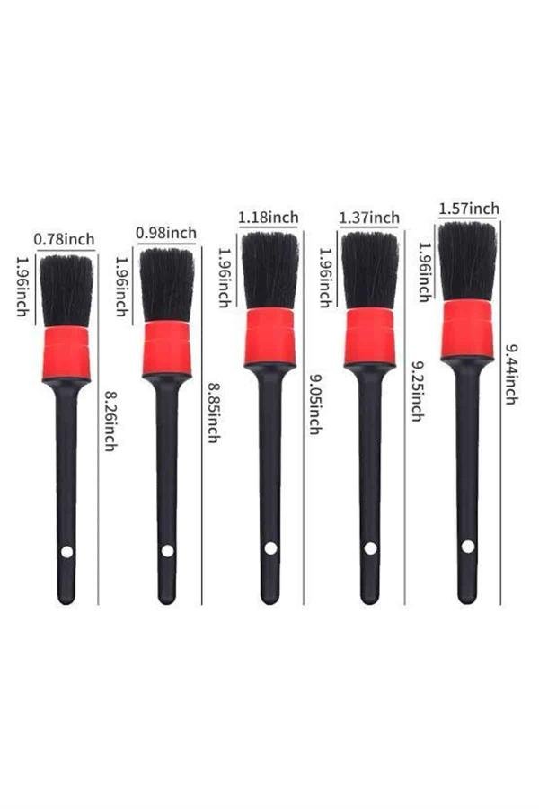 5 Adet Oto Detaylı Temizleyici Araç İçi Temizlik Fırça Seti Koltuk Döşeme Kapı Toz Alma Fırçası - Görsel 5