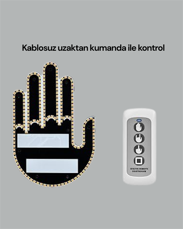 Kablosuz Kumandalı LED Jest Işığı – 3 Modlu Araba Arkası Mesaj Işığı 203 LED ile Yüksek Parlaklık - Görsel 3