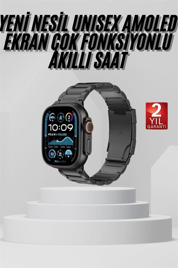 Akıllı Saat Arama Konuşma GPS ve NFC Özelliği 3 Kordonlu Amoled Ekran - Görsel 2