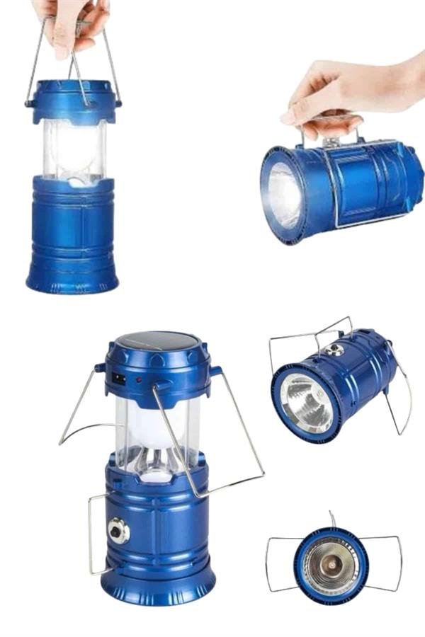 Kamp Feneri Şarj Edilebilir Güneş Enerjili Işıldak USB Şarjlı - Görsel 4