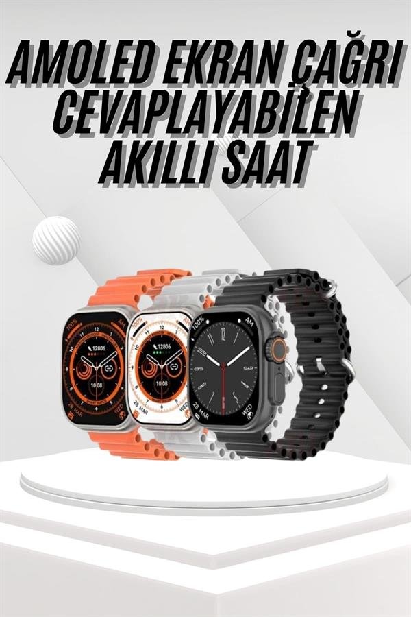 Akıllı Saat Bleutooth Bağlantılı Akıllı Saat Amoled Ekran 49 MM - Görsel 2