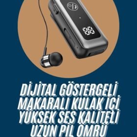 Makaralı Kulaklık SD Kart Girişli Dijital Göstergeli Kablolu Bluetooth Kulaklık