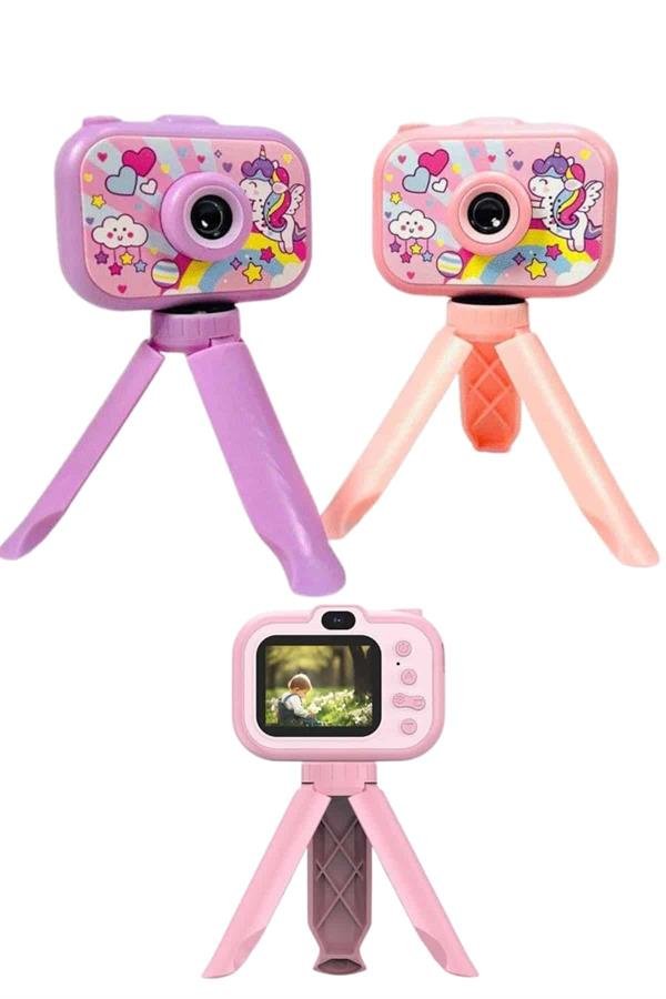 Çocuklara Özel Ayaklı Mini Fotoğraf Makinesi Dijital LCD Ekran - Görsel 4