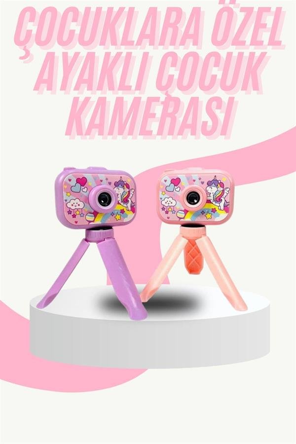 Çocuk Için Eğitici Video Kamera Ayaklı Mini Fotoğraf Makinesi - Görsel 2