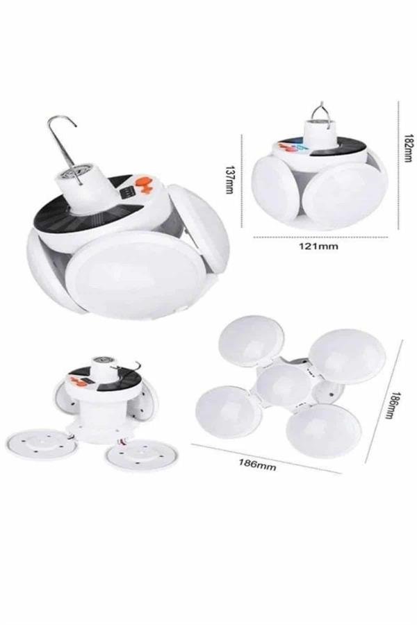 5 Kanatlı Bahçe Aydınlatma Led Askılı Solar Güneş Enerji Usb Sarjlı - Görsel 5