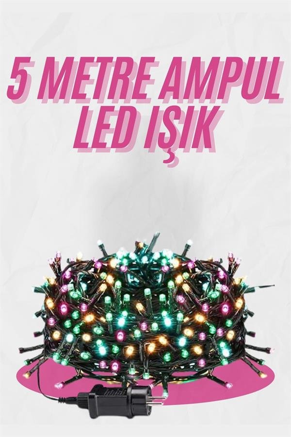5 Metre Ampul LED Işık Renkli RGB Çok Renkli Led Aydınlatma - Görsel 2