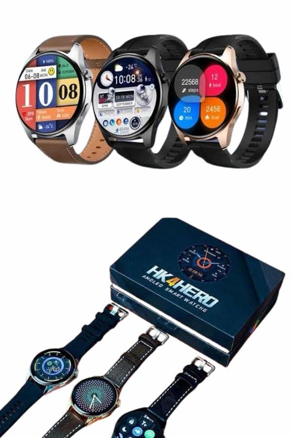 Yeni Nesil Akıllı Saat Çift Kordonlu 1.5 Inç Yuvarlak Ekran GPS ve NFC Uyumlu - Görsel 3