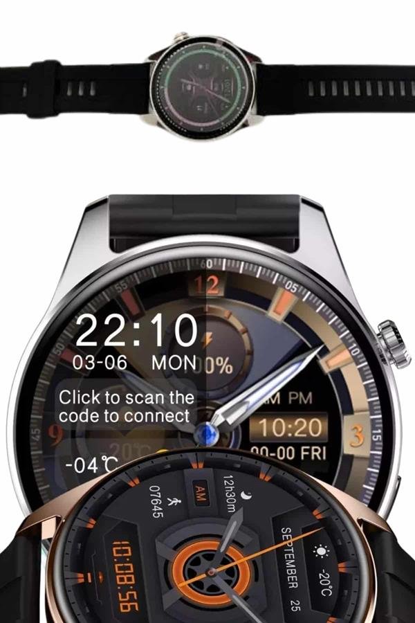 Yeni Nesil Akıllı Saat Çift Kordonlu 1.5 Inç Yuvarlak Ekran GPS ve NFC Uyumlu - Görsel 4