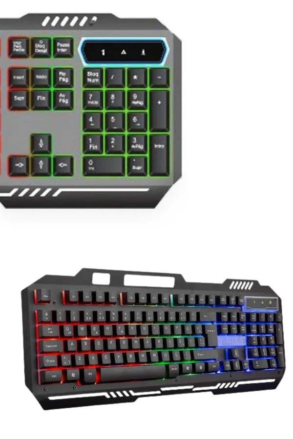 RGB Işıklı Gaming Oyuncu Klavye Q Klavye Mouse Hediyeli - Görsel 5