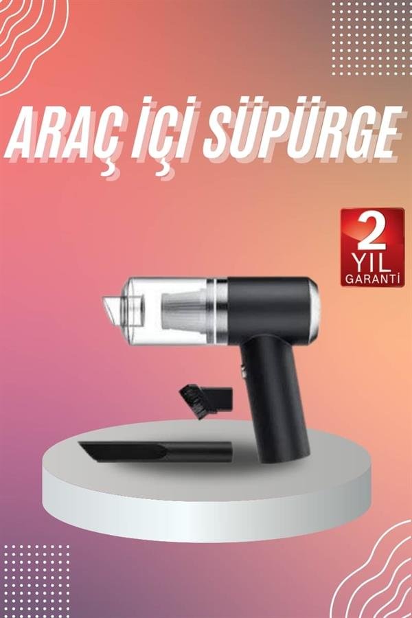 Şarjlı Çok Fonksiyonlu El Süpürgesi Mini Vakumlu Araç Süpürgesi - Görsel 2